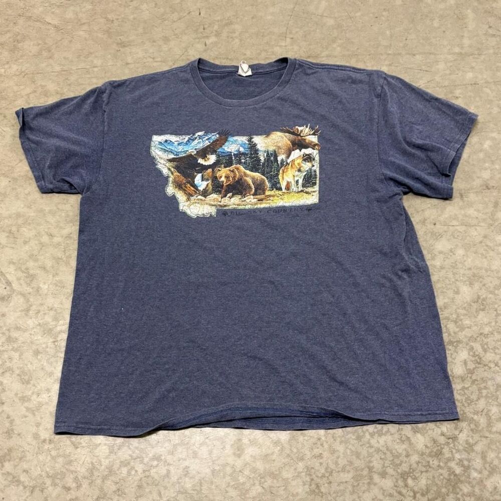 American-vintage Men's Blue and Navy T-shirt